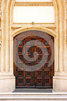 Old wooden church door