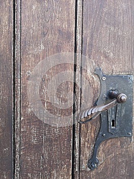 Old wooden church door