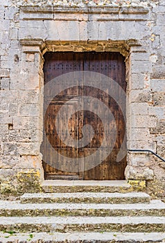 Old wooden church door