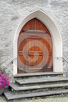 Old wooden church door