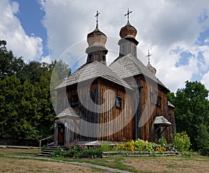 Old wooden Church in Pirogovo, Kiev, Ukraine
