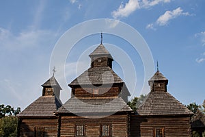 Old wooden church in the village