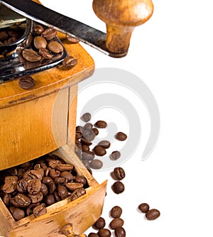 Old wooden coffee mill