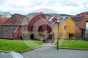 Old wooden colorful houses in Bergen, Norway