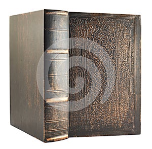 Old wooden cover book