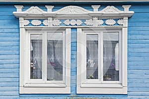 Old wooden decorated window