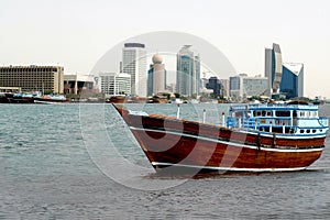 Old wooden dhow boat