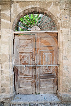 Old wooden door