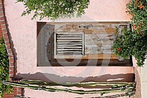 Old wooden door