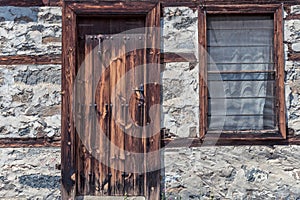 Old wooden door