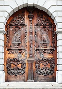 Old wooden door