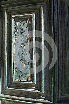 old wooden door in a building close-up