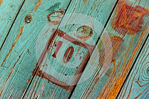 Old wooden door close up