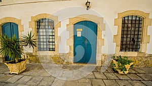 Old wooden door, Cyprus. NICOSIA, CYPRUS - 07 august 2017