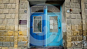 Old wooden door, Cyprus. NICOSIA, CYPRUS - 07 august 2017