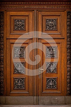 Old wooden door in Dresden city center