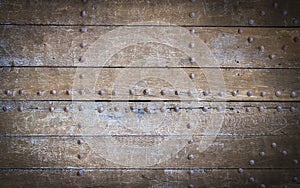 Old wooden door in a medieval church