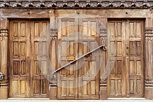 Old wooden door in Patan, Nepal