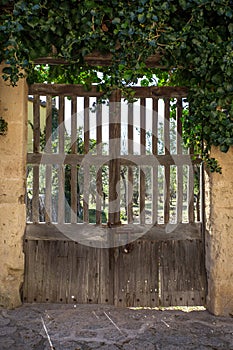 Old wooden door to the garden