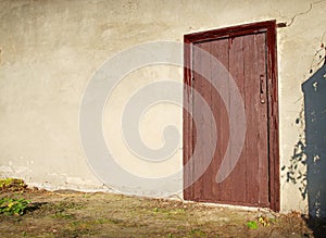 Old wooden door to a vintage dwelling