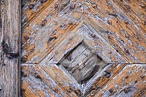 Old wooden door in vintage style