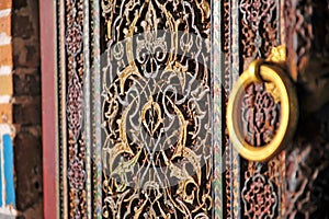 Old wooden doors with arabic pattern