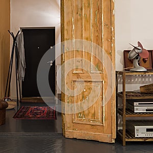 Old wooden doors and doorway