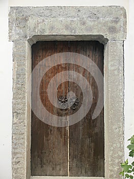 Old wooden doors with rings