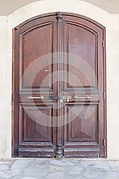 Old wooden double door