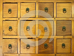 The old wooden drawer