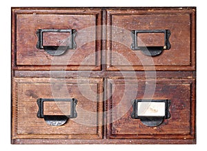 Old wooden drawers isolated on background