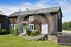 Old wooden dwelling house Halsingland photo