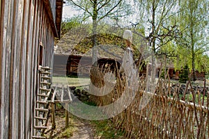 old wooden fence in the countryside