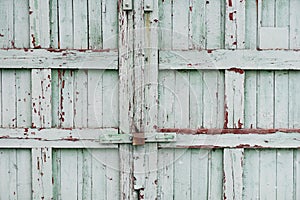 Old wooden fence painted blue textured background