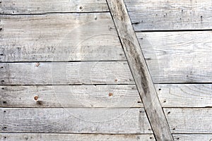 Old wooden fence. Wooden fence painted in gray color.