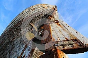 Old wooden fishing boat akranes iceland