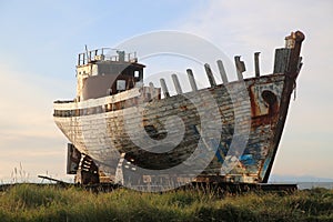 Old wooden fishing boat akranes iceland