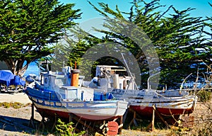 Old Wooden Fishing Boats