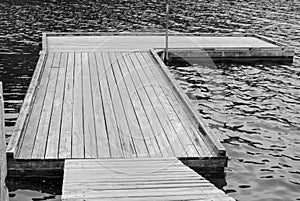 Old wooden floating dock