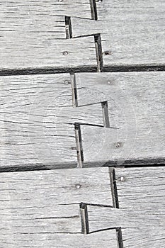 Old wooden  joints on the floor