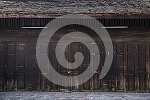 Old wooden folding doors