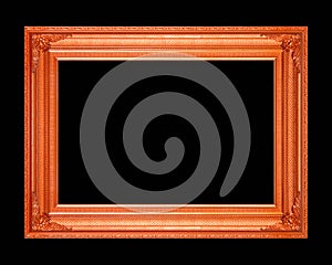 Old wooden frame isolated on a black background