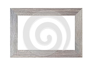 Old wooden frame picture isolated on white background