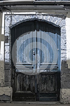 Old wooden front door