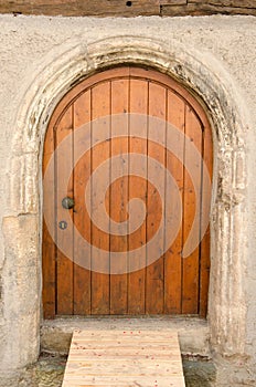 Old wooden front door, Tuebingen, Germany