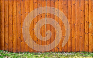 Old Wooden gate with door close up. Retro design