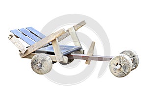 Old wooden Go kart or wooden racing car