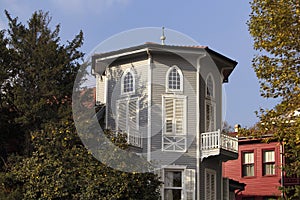 Old, wooden, historical houses in Istanbul