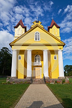 Old wooden Holy Trinity Church, Daniushevo, Grodno region, Belarus