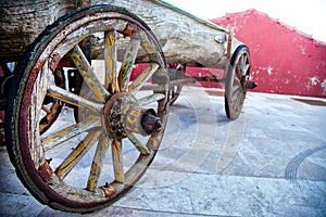 Old Wooden Horse Cart Carriage Wheels